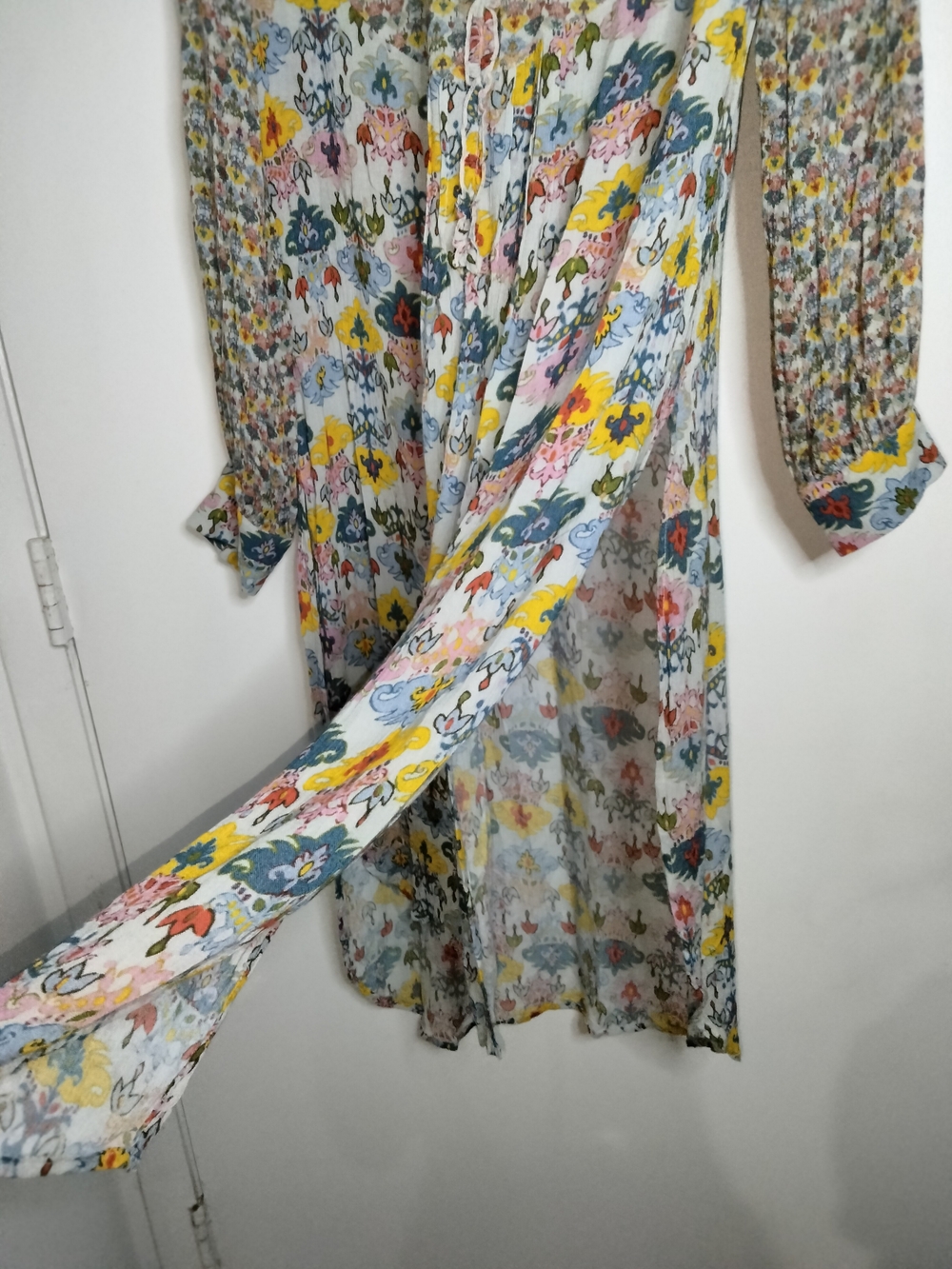 Blank London (Size S) Multicolored Floral V-Neck Long Sleeve Tunic Midi Dress - Picture 5 of 13